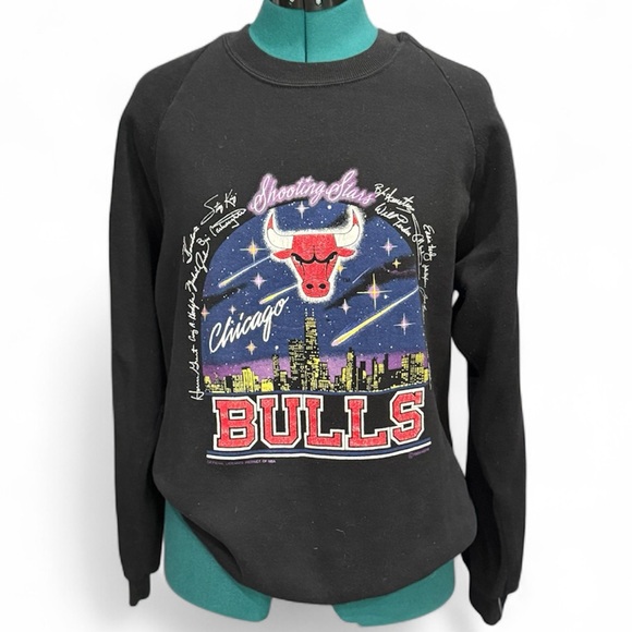 Jerzees Other - Vintage Early 90’s Chicago Bulls Graphic Sweatshirt Black Size XL USA Made